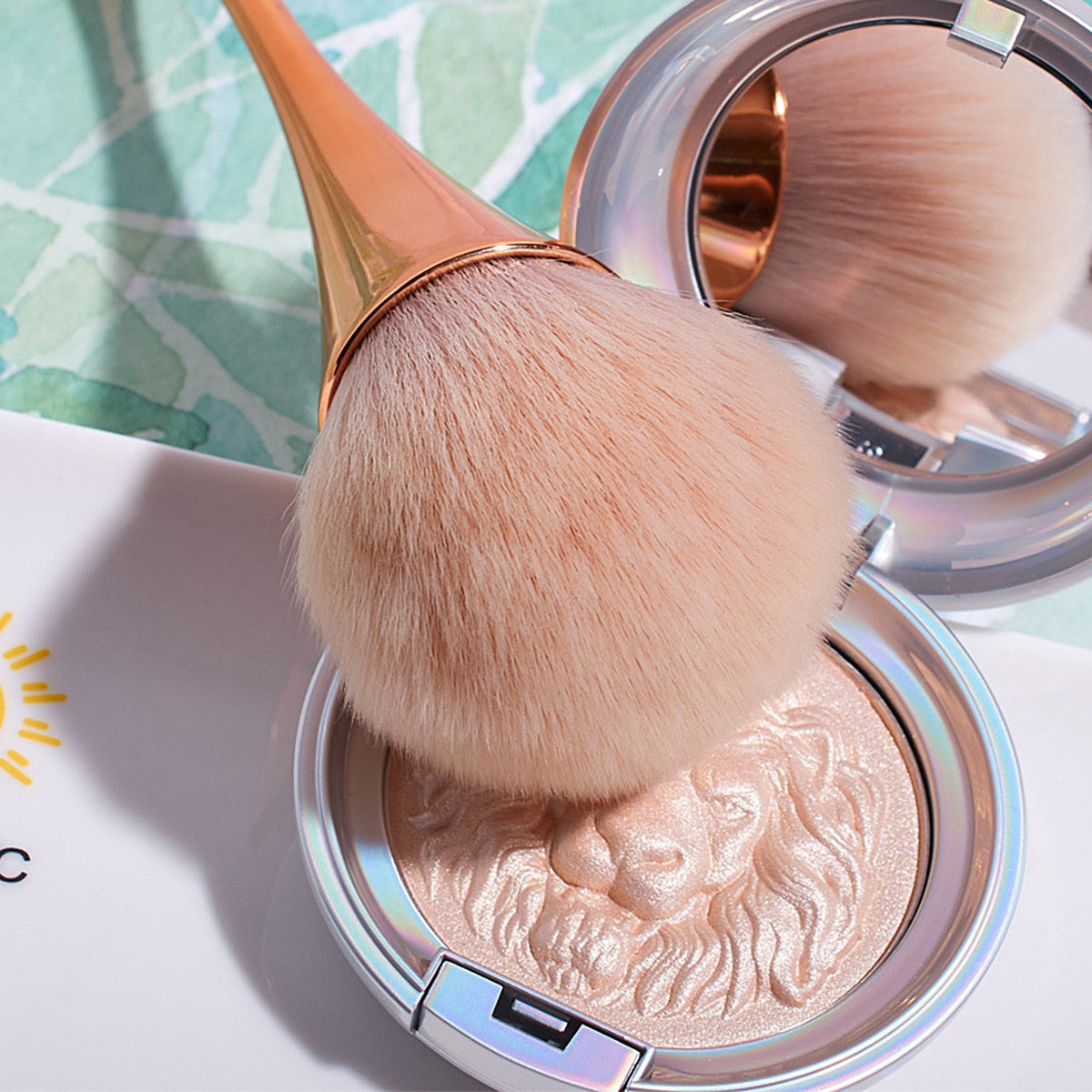 Single Makeup Brush Rose Gold Pink Goblet Loose Powder Brush Honey Powder Brush Highlight Brush Blush Brush Beauty Tool