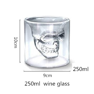 4 Sizes Skull Cup Shot Glass Transparent Cup Crystal Skull Head Glass Cup for Whiskey Wine Vodka Bar Club Beer