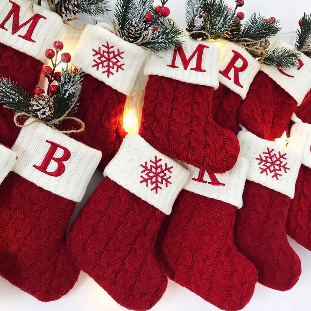 Christmas Alphabet Knitting Socks Christmas Tree Ornaments Christmas Decorations For Home Navidad Noel Xmas Gift