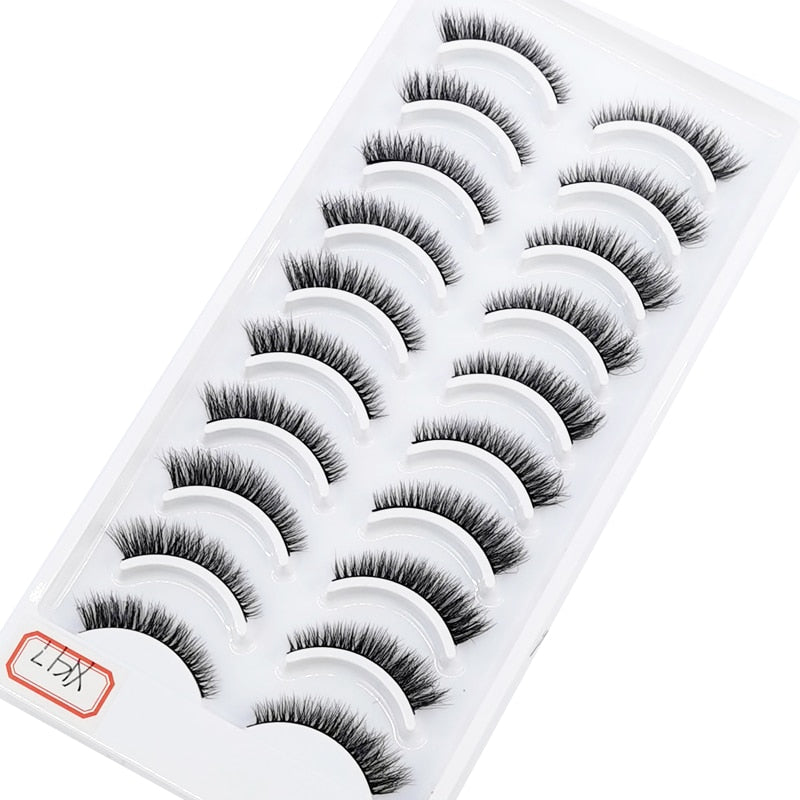 2/5/10 Pairs Natural False Eyelashes Fake Lashes Long 3D Mink Extension