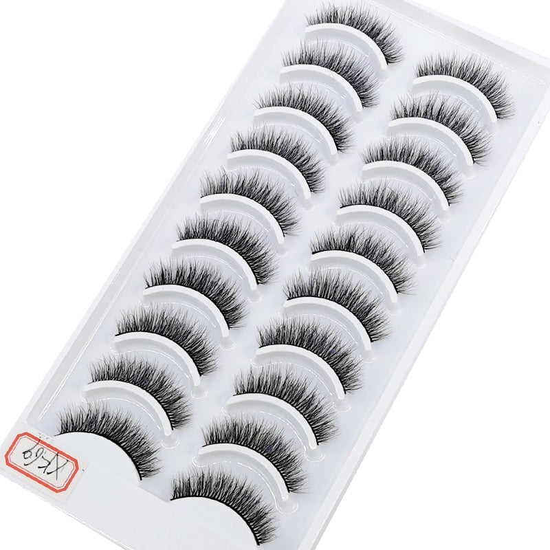 2/5/10 Pairs Natural False Eyelashes Fake Lashes Long 3D Mink Extension