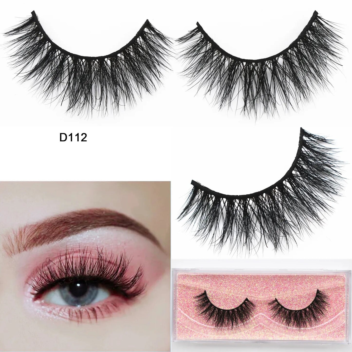 3D Mink Cat Eye Lashes Mink False Eyelash Handmade Wispy Volume Cateye Lashes Fox Eye Lashes Full Strip Lashes Makeup Fake Lash