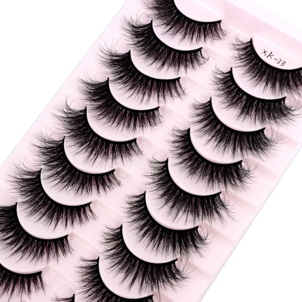 2/5/10 Pairs Natural False Eyelashes Fake Lashes Long 3D Mink Extension