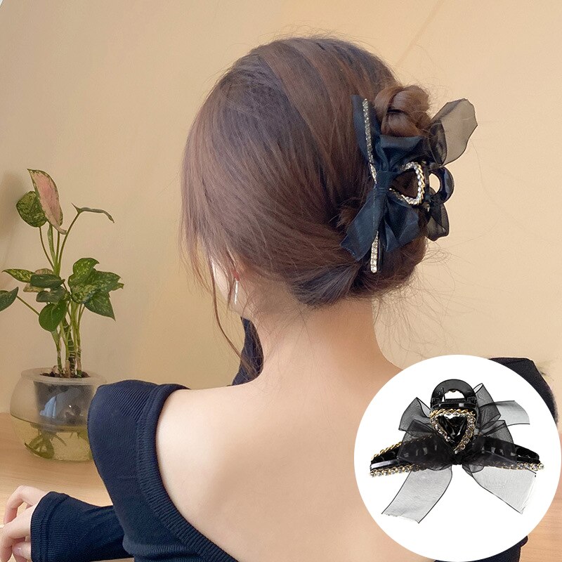 Cute Big Bow Hair Claws Sweet Hair Clip Ponytail Holder Hairpins Clip Hair Accessories