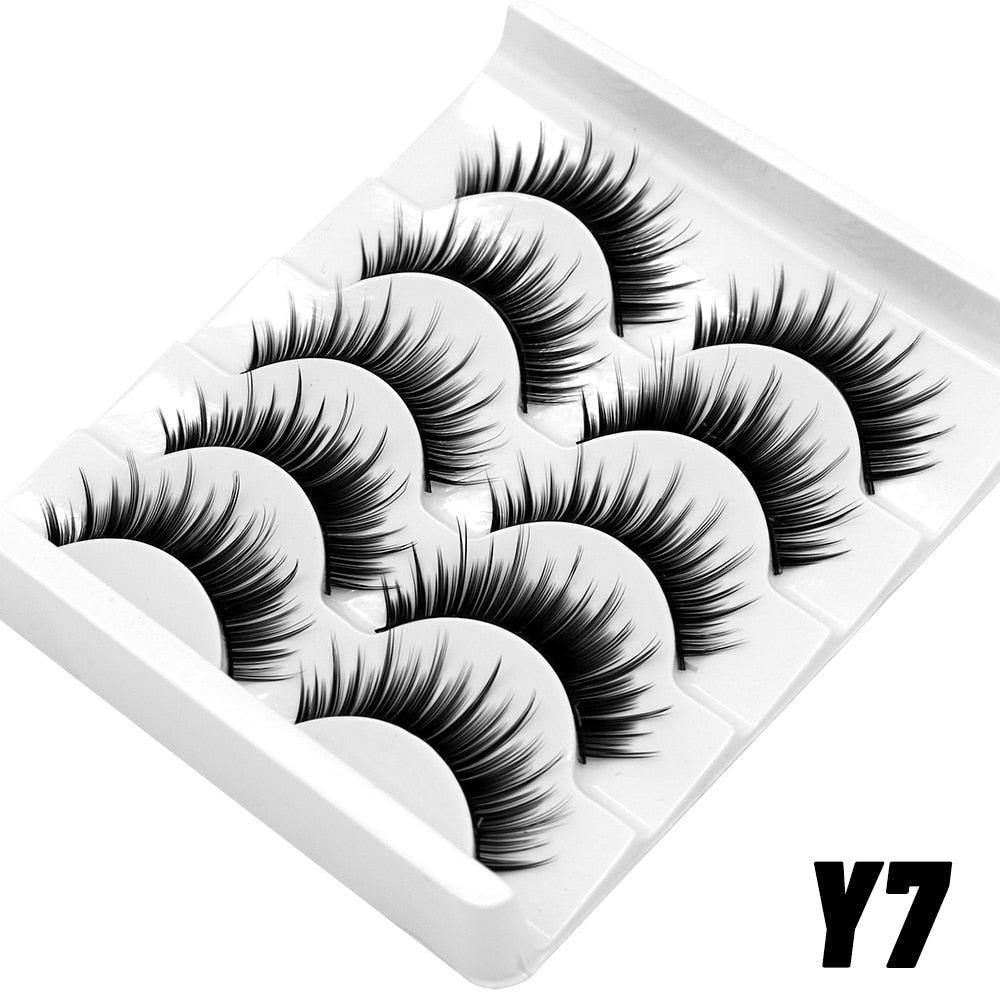 5/10 Pairs 3D Faux Mink Lashes Fluffy Soft Wispy Volume Natural long False Eyelashes Eye Lashes Reusable Eyelashs