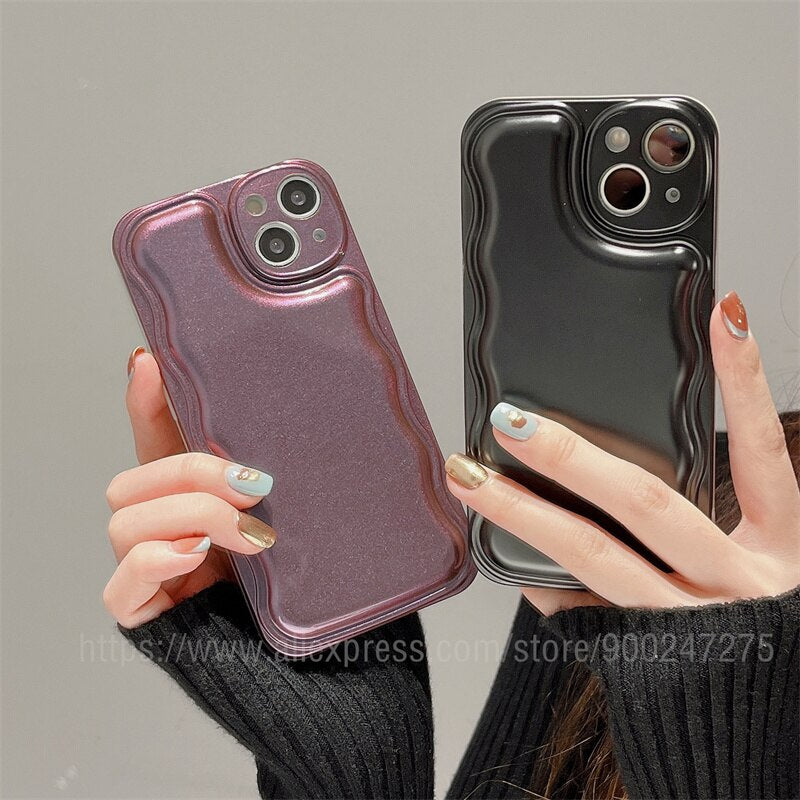 Luxury Phone Case Matte Laser Gradient Aurora For iPhone 14 13 Pro max 12 11 Promax XS XR Plus Rainbow Funda Cover Coque