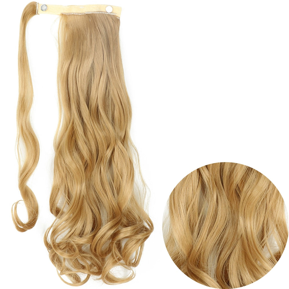 Wrap Around Clip On Ponytail Hair Extension Synthetic Ponytail Extension Hair For Women Pony Tail Hairpiece Natural Wave Style