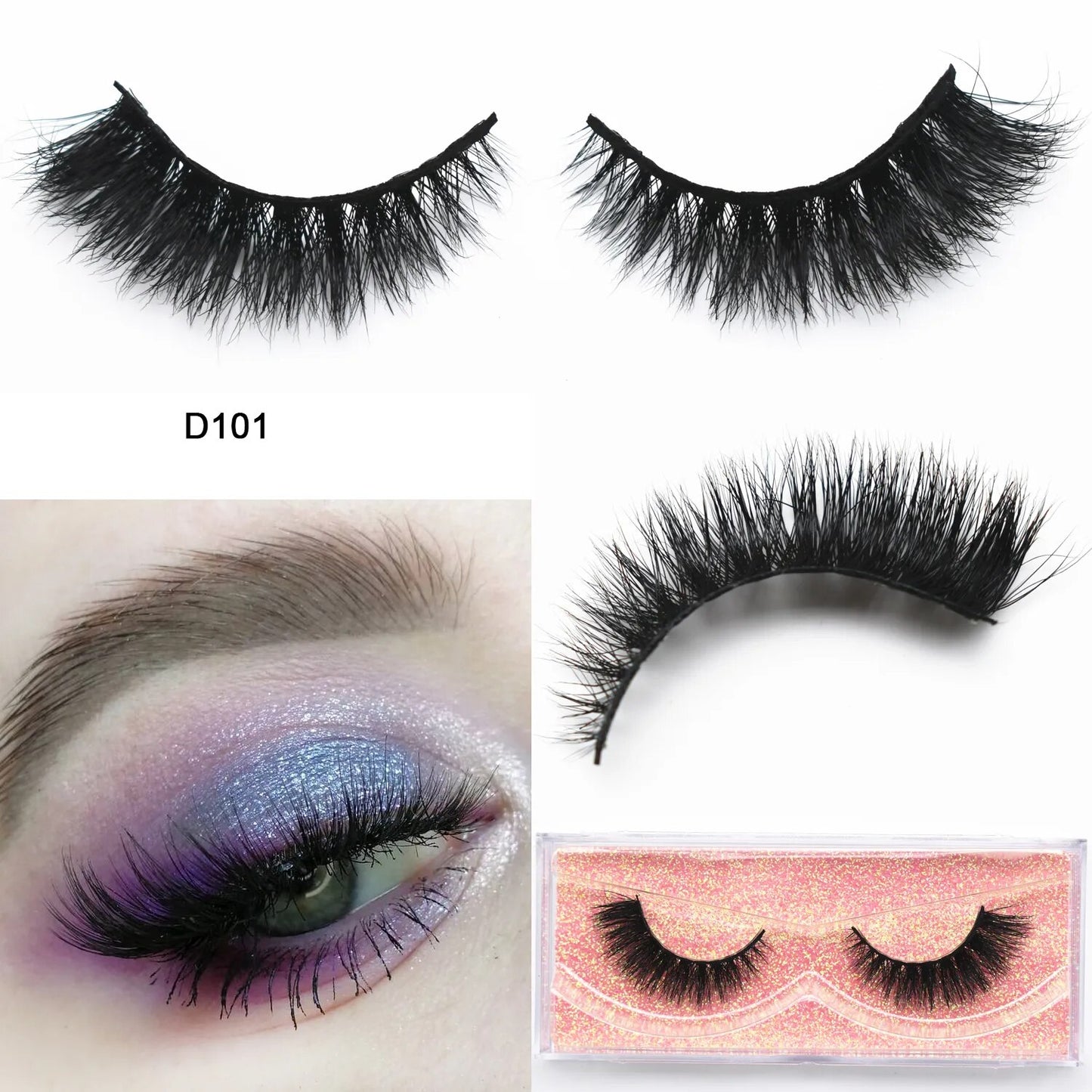 3D Mink Cat Eye Lashes Mink False Eyelash Handmade Wispy Volume Cateye Lashes Fox Eye Lashes Full Strip Lashes Makeup Fake Lash