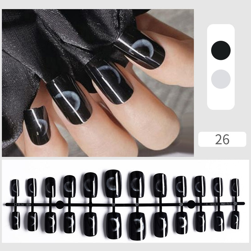 Matte False Nail Tips Solid Color Matte Super Long Coffin False Nail Ballet Press on Nails Tips