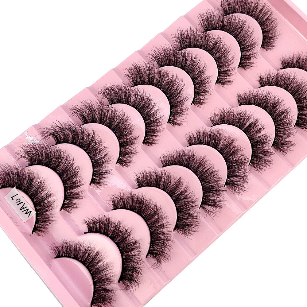 2/5/10 Pairs Natural False Eyelashes Fake Lashes Long 3D Mink Extension