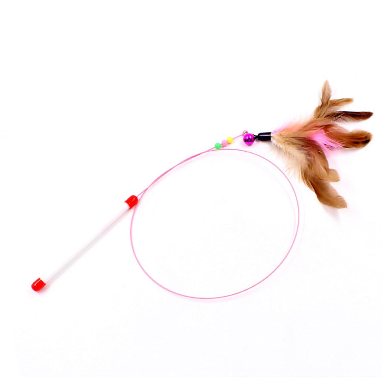 Simulation Bird interactive Cat Toy Funny Feather Bird with Bell Cat Stick Toy for Kitten Playing Teaser Wand Toy Cat Supplies