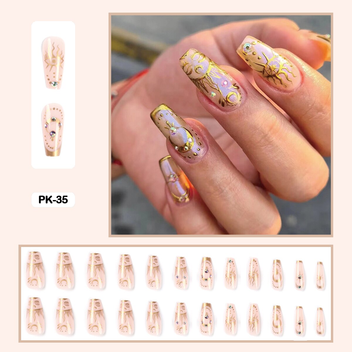 24PCS Dark Punk False Nails with Glue Gradient Long Detachable Fire Stick on Nails Skull Flame  Art DIY Fashion Manicure Tool