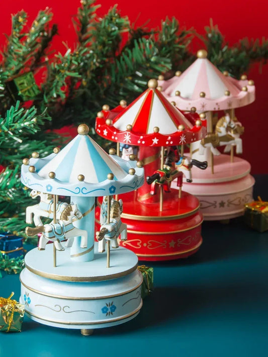 Christmas Decoration Ornaments Carousel Octave Box Music Box Birthday Gifts For Kids New Year Decorations Home Decor