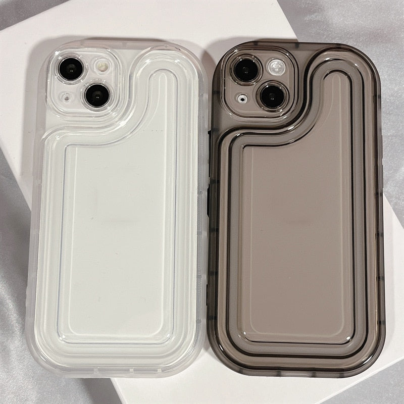 Simple And Transparent Airbag Materials Phone Case For iphone14 13 12 11ProMax X XR XSMAX 78Plus TPU Fall Prevention Case Cover