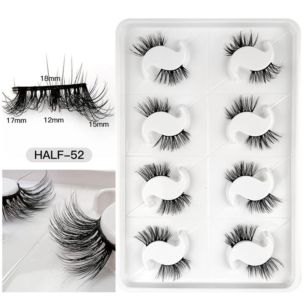 8 Pairs 3D Mink False Eyelashes Mixed Style 100% Mink Hair Wispies Criss-cross Fluffy Eyelashes Volume Handmade Cruelty-free