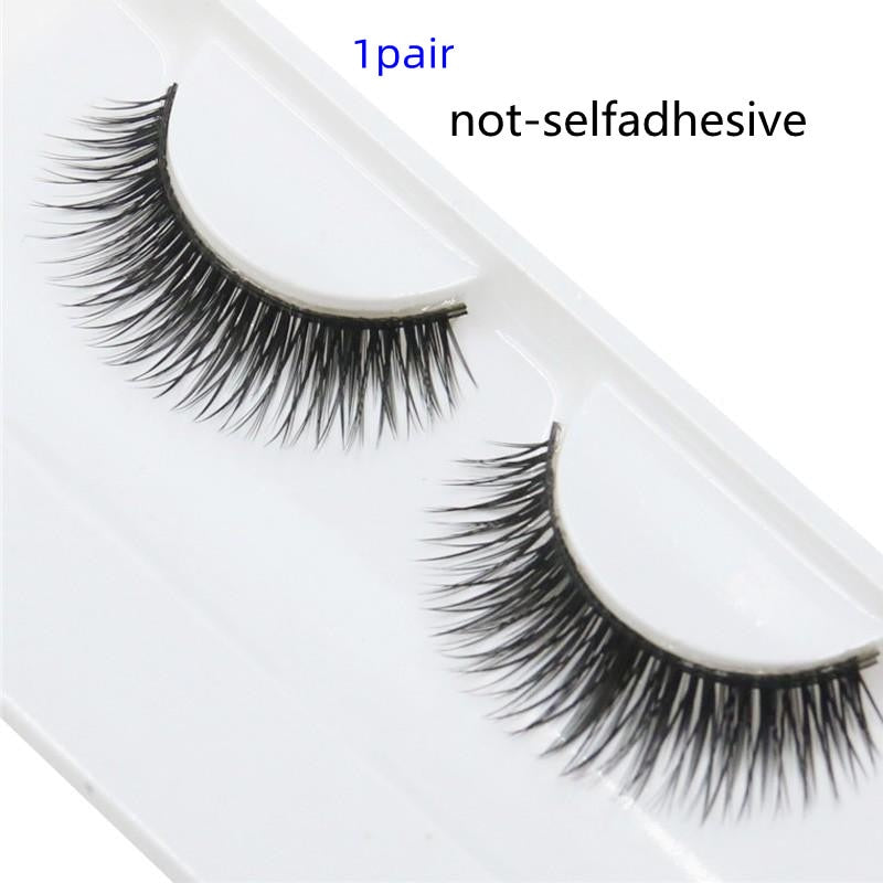 3pairs Mink Eyelashes Invisible Band Lash Extension Natural False Eyelashes Cross Cluster Fairy 3D Faux