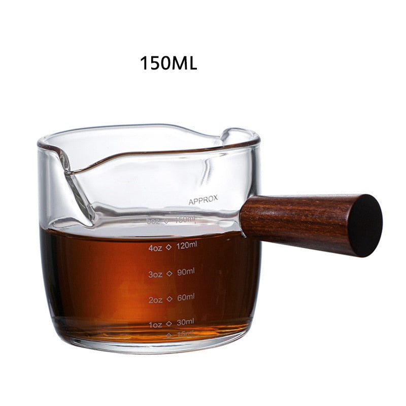 6 Styles Heat-resisting Glass Espresso Measuring Cup Double/Single Mouth Glass Milk Jug With Handle Glass Scale Measure Mugs