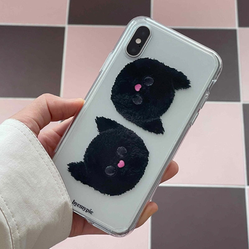 Korean ins Cute Dog Phone Case For iPhone 11 12 13 Pro Max X XR XS Max 7 8 Plus SE Clear Silicone Soft TPU Cover ins