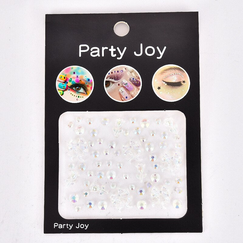 Glitter Diamond Makeup Eyeliner Eyeshadow Rhinestone Face Jewelry Stickers Eyes Stage Party Face Makeup Crystal Tattoo Stickers