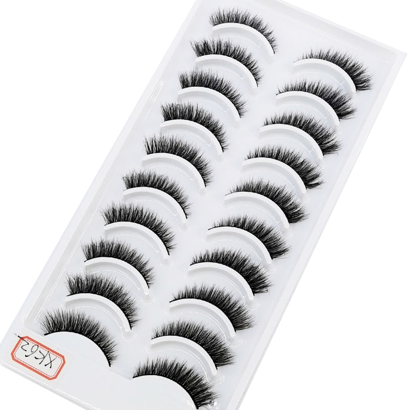 2/5/10 Pairs Natural False Eyelashes Fake Lashes Long 3D Mink Extension