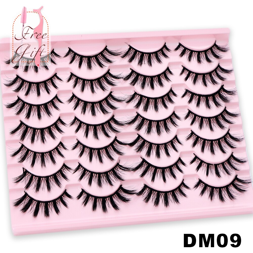 5/10/14Pairs Natural False Eyelashes Dramatic 3D Mink Lashes HandMade Fake Eyelash Extension Reusable Makeup Tool