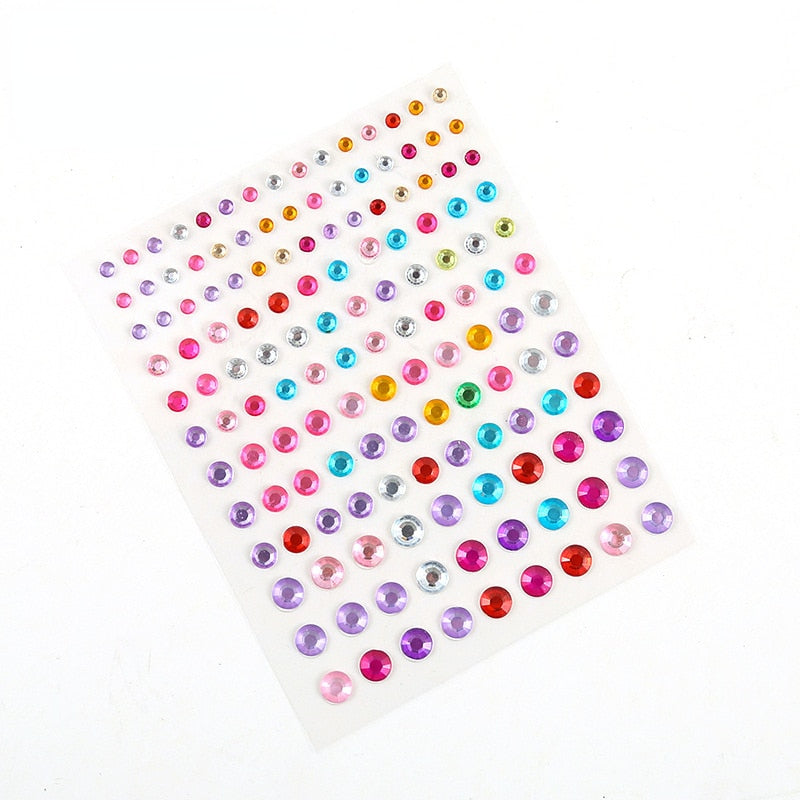 1 Pcs Disposable Tattoo Stickers Face Jewelry Color Crystal Diamond DIY Eyes Face Body Waterproof Makeup Decorations Rhinestones