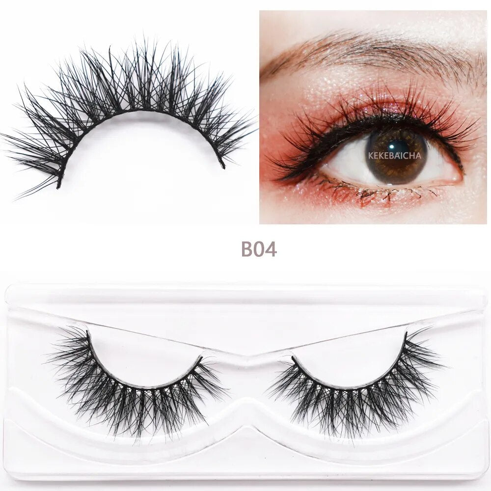 3D Mink Cat Eye Lashes Mink False Eyelash Handmade Wispy Volume Cateye Lashes Fox Eye Lashes Full Strip Lashes Makeup Fake Lash