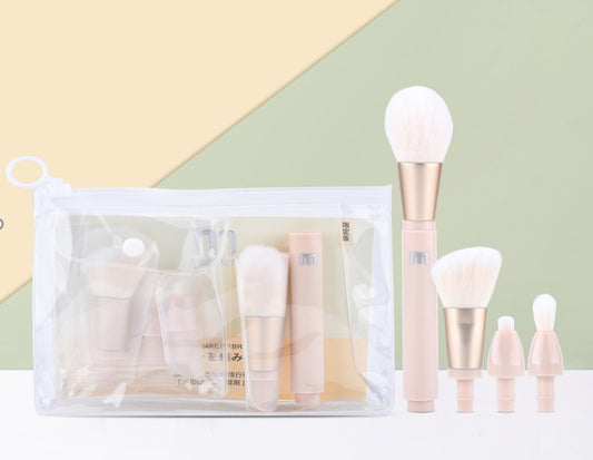 Multi-functional disassembled beauty pink brush set