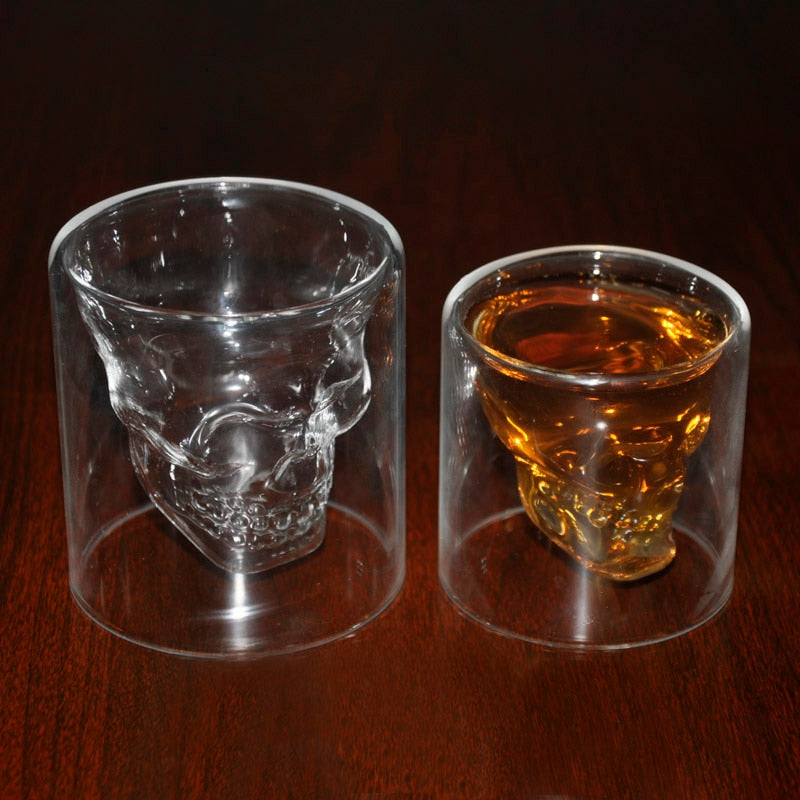 4 Sizes Skull Cup Shot Glass Transparent Cup Crystal Skull Head Glass Cup for Whiskey Wine Vodka Bar Club Beer