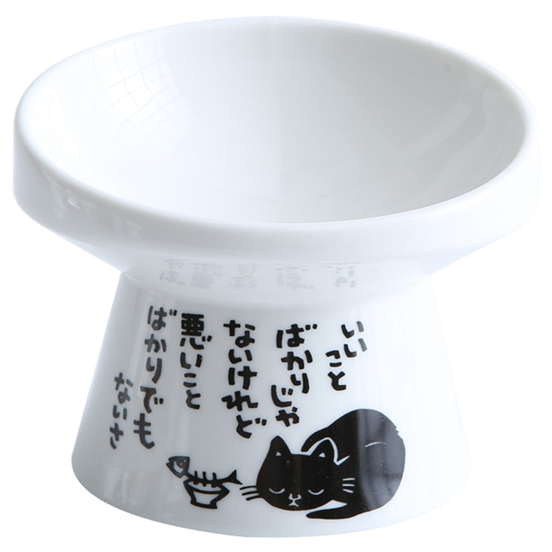 Non-slip Ceramic Cat Bowl Feeder with Raised Stand Bone China Cervical Protect Food Water Cat Bowl Ceramic Small Dog Pet Supply