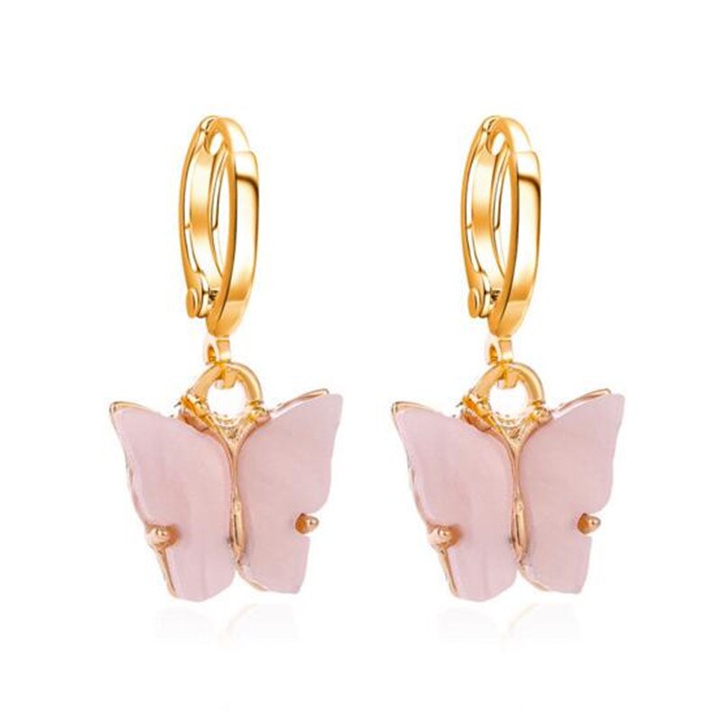 Beautiful Korean Butterfly Earring swing gold drop earrings aesthetic sands jewelry