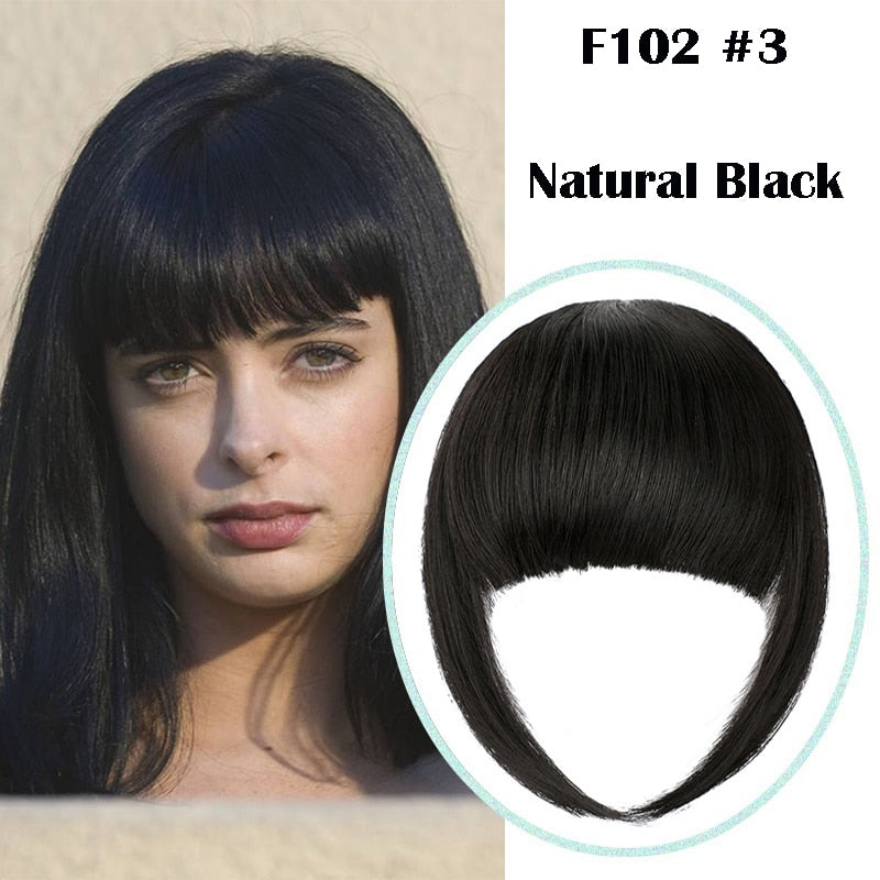 False Bangs Synthetic Hair Extension Fake Fringe Natural hair clip on bangs Light Brown wigs