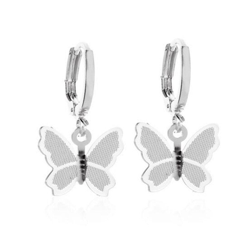 Beautiful Korean Butterfly Earring swing gold drop earrings aesthetic sands jewelry