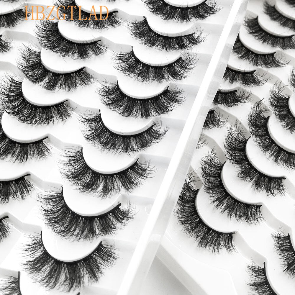 5/20Pairs Fake Lashes 3D Faux Mink Lashes Fluffy Soft Wispy Volume Natural long 8-25mm False Eyelashes Reusable Eyelashs