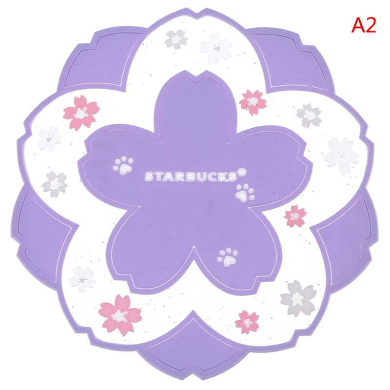 1Pc Japanese Cherry Insulated Table Mat Milk Cup Non Slip Coaster Non Slip Coaster Kitchen Family Office Accessories