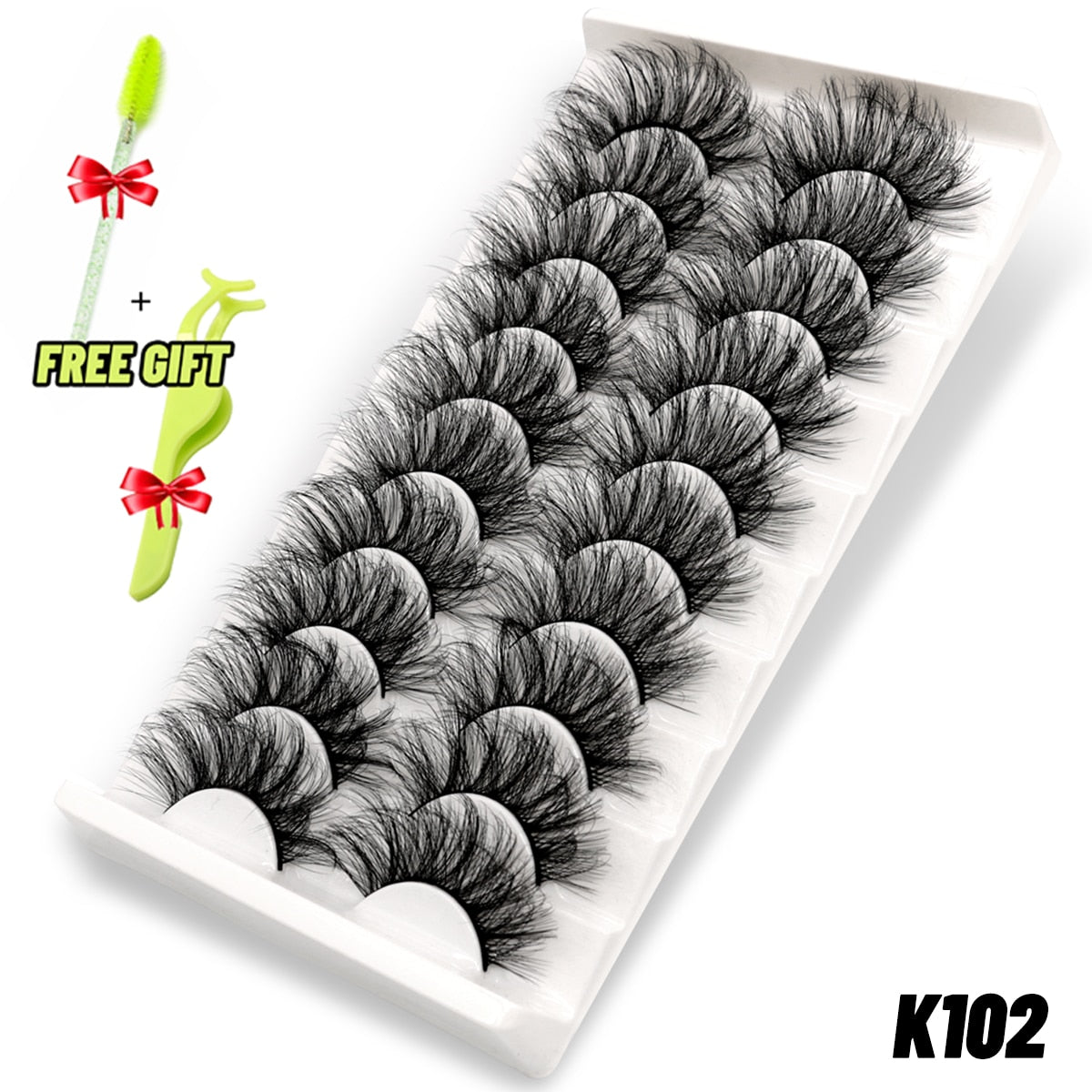 5-20 Pairs 3D Mink False Eyelashes Handmade Wispy Fluffy Long Lashes Natural