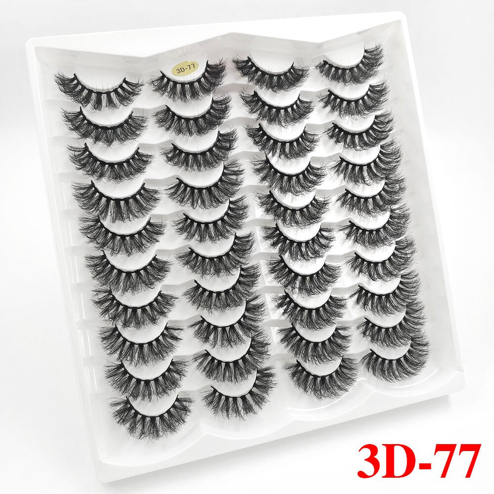 5/20Pairs Fake Lashes 3D Faux Mink Lashes Fluffy Soft Wispy Volume Natural long 8-25mm False Eyelashes Reusable Eyelashs