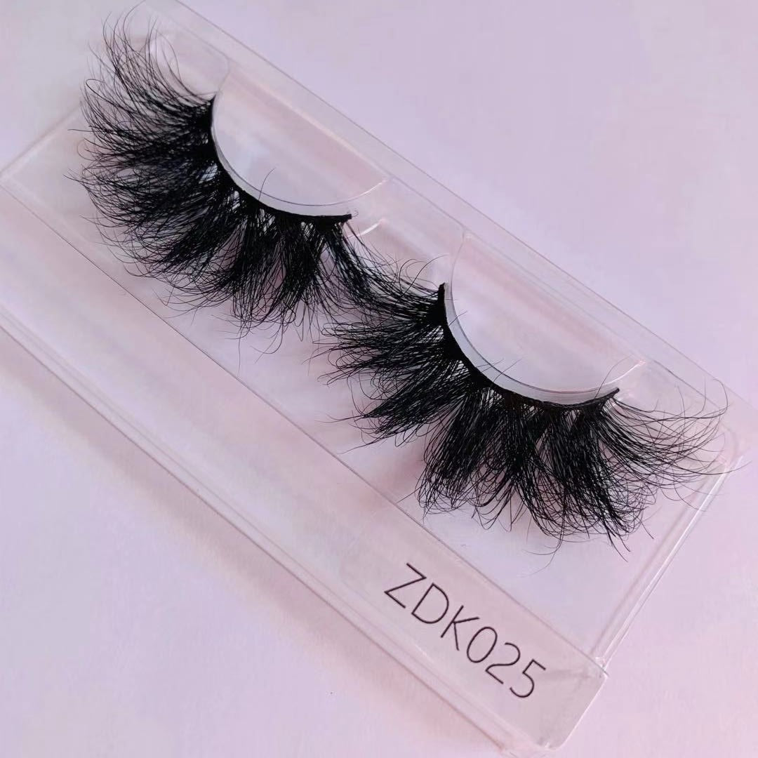 22mm 25mm Super Fluffy Dramatic Real Mink Lashes Wild Curly Eyelash