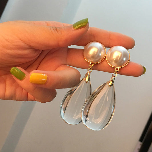 Big waterdrop dangle pearl earring jewelry