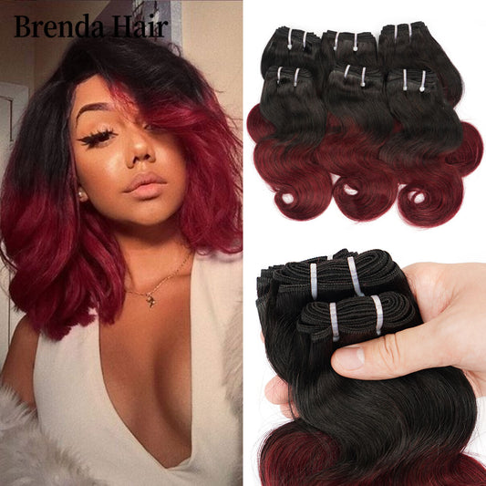 6 Pcs/Lot Brazilian Body Wave 190g/Lot Hair Bundles Curl Hair Extension 1B/27/613/99J Ombre Hair Bundles 100% Human Hair Weaves