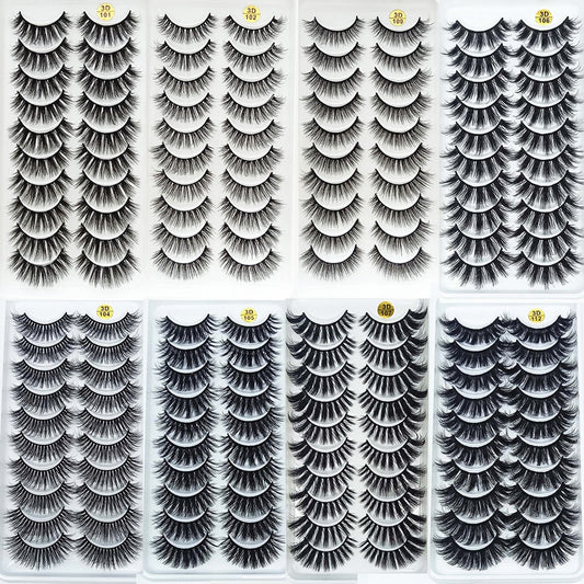 5/10 Pairs 3D Mink Natural Dramatic Faux Cils Fake Eyelash Extension