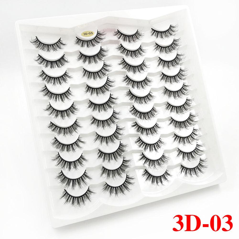 5/20Pairs Fake Lashes 3D Faux Mink Lashes Fluffy Soft Wispy Volume Natural long 8-25mm False Eyelashes Reusable Eyelashs