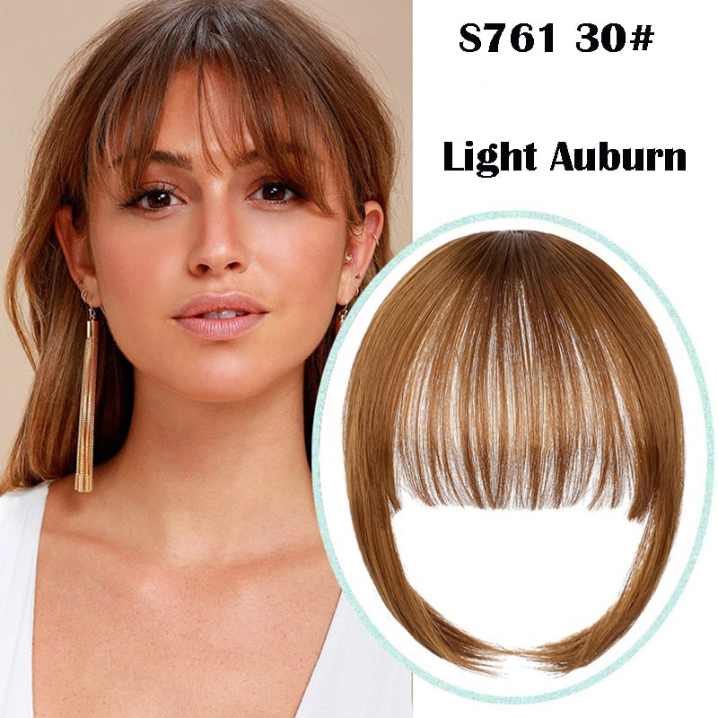 False Bangs Synthetic Hair Extension Fake Fringe Natural hair clip on bangs Light Brown wigs