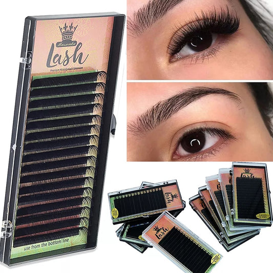 16Rows 8-18mm Length Faux Mink Eyelashes Individual Soft False Eyelash Extension