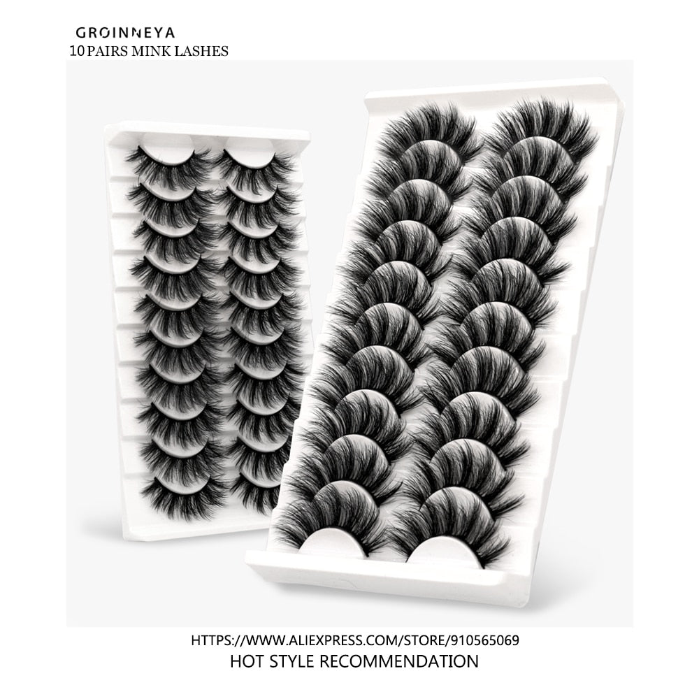 5/10 Pairs 3D Faux Mink Lashes Fluffy Soft Wispy Volume Natural long False Eyelashes Eye Lashes Reusable Eyelashs