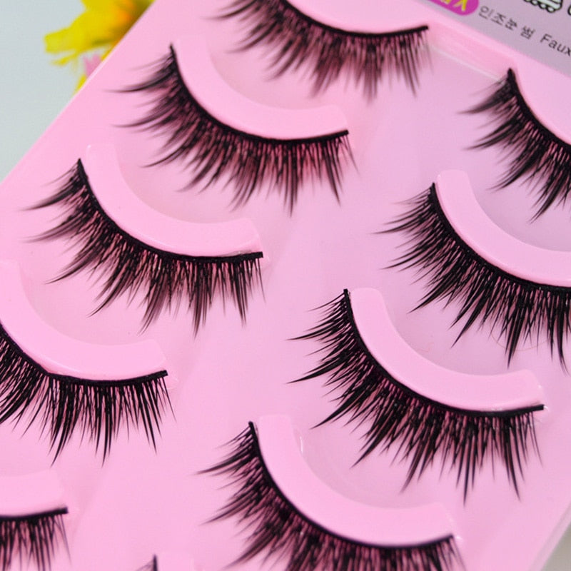 5 Pairs Japanese Serious Makeup False Eyelashes Long Thick Natural Beauty Eye Lash Extension Cosplay Cosmetic Fake Eyelashes