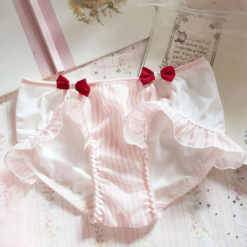 Japanese-Style Soft Girl Thin Transparent Pink Lolita Loli Lace Cute Sexy Underwear