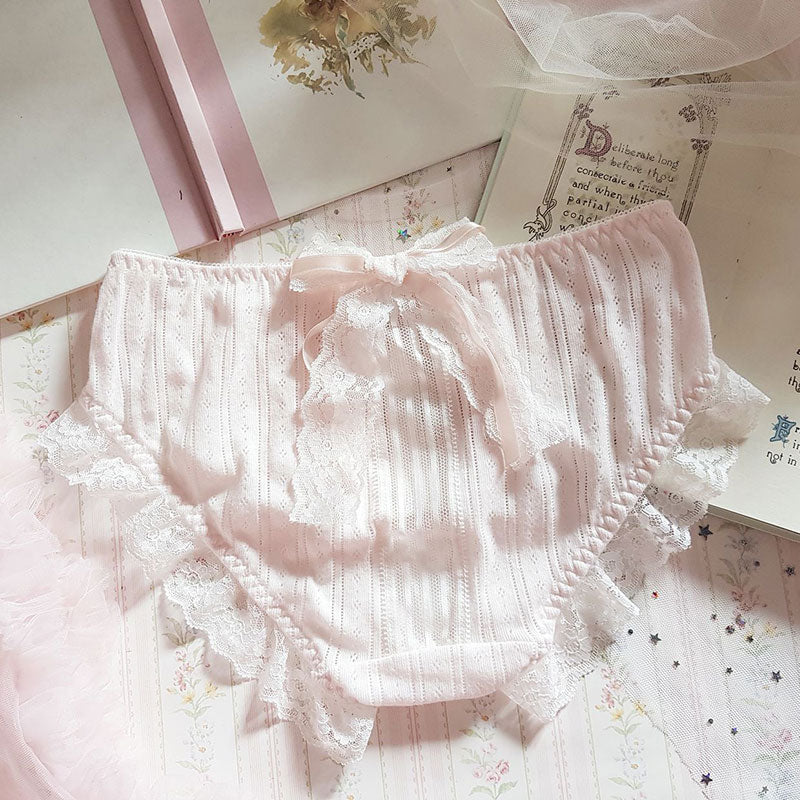 Japanese-Style Soft Girl Thin Transparent Pink Lolita Loli Lace Cute Sexy Underwear