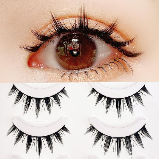 5 Pairs Eyelashes Cos Dance Performance Handmade 3D Natural Acrylic Cross Japanese Eyelash