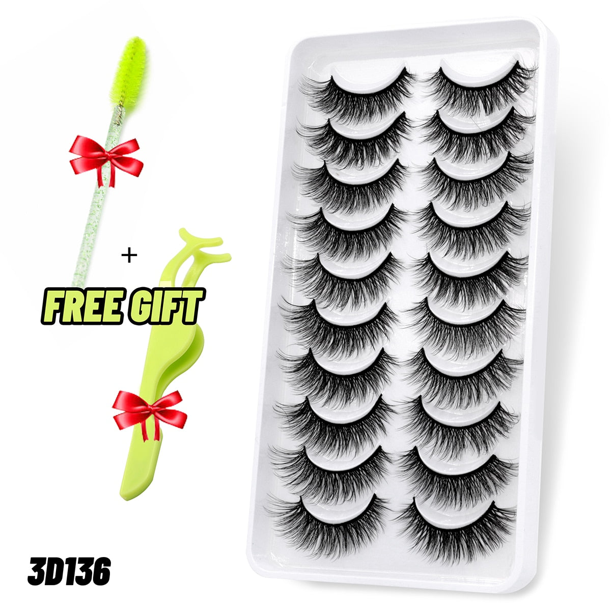 5-20 Pairs 3D Mink False Eyelashes Handmade Wispy Fluffy Long Lashes Natural